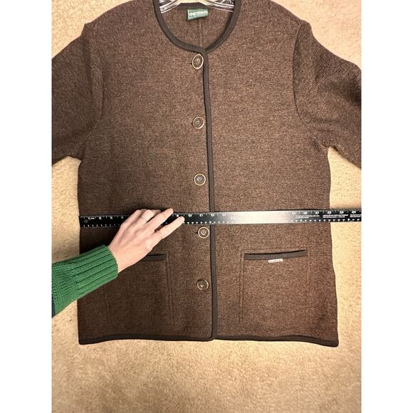 Geiger Collections Women's Vomp Button Brown 100% Boiled Wool Jacket Sz 46 EC - Picture 13 of 16